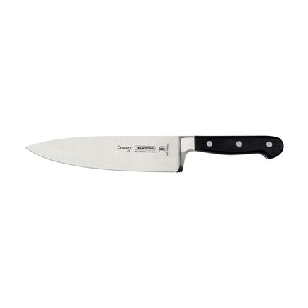 Faca Chef Tramontina Century com L&acirc;mina em A&ccedil;o Inox e Cabo em Policarbonato e Fibra de Vidro 8" Cor Preto - SKU 24011008 - 1