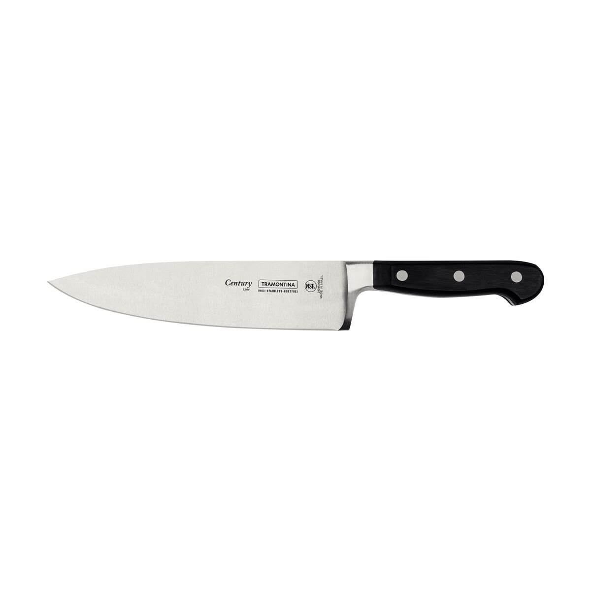 Tramontina Century 8" Chef's knife with Stainless-Steel Blade and Black Polycarbonate Handle