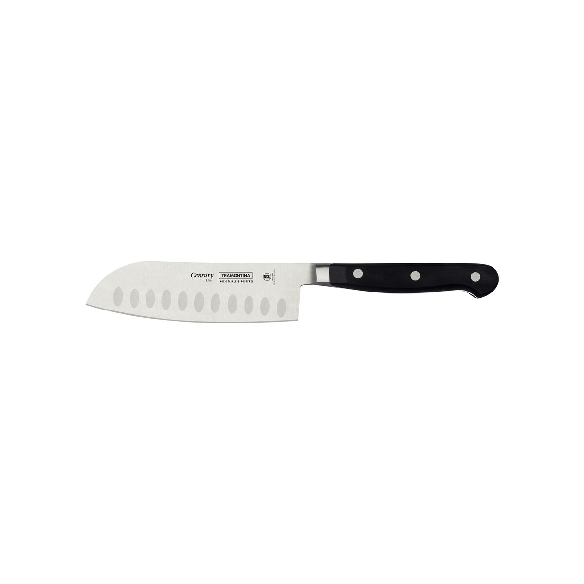 Tramontina Century 5" Santoku knife with Stainless-Steel Blade and Black Polycarbonate Handle