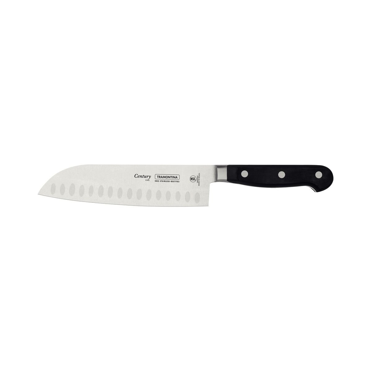 Tramontina Century 7" Santoku knife with Stainless-Steel Blade and Black Polycarbonate Handle