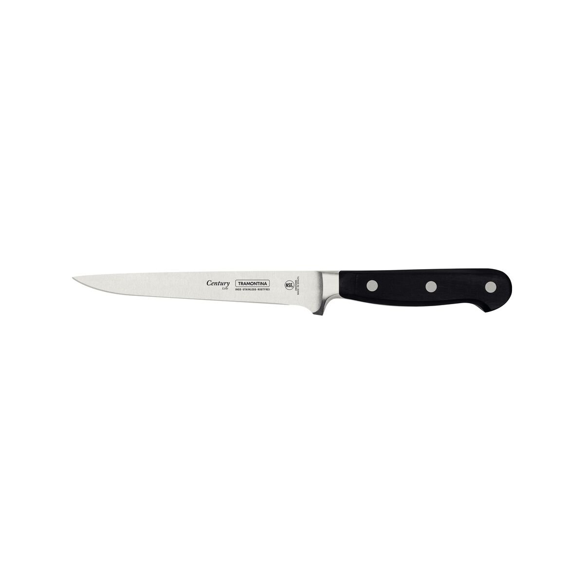 Tramontina Century 6" Filet Knife with Stainless-Steel Blade and Black Polycarbonate Handle