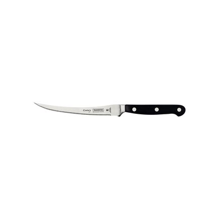 Faca para Tomate Tramontina Century com L&acirc;mina em A&ccedil;o Inox e Cabo de Policarbonato com Fibra de Vidro Preto 5" Cor Preto - SKU 24048005 - 1