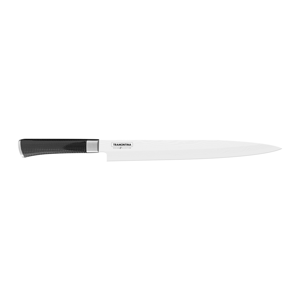 Faca Sashimi Tramontina Evolution com L&acirc;mina em A&ccedil;o Inox Damasco e Cabo de Fibra de Carbono Preto 12" Cor Preto - SKU 24132012 - 2 image number 1