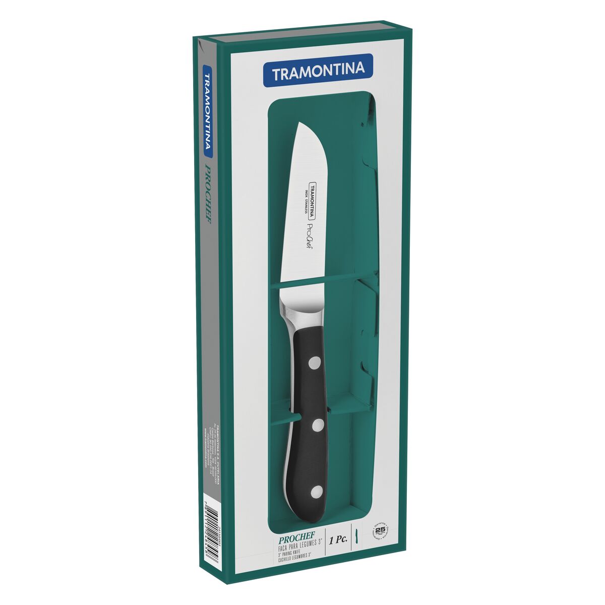 Faca para Legumes e Frutas Tramontina Prochef com L&acirc;mina em A&ccedil;o Inox e Cabo de Policarbonato com Fibra de Vidro 3" Cor Preto - SKU 24150003 - 4 image number 3
