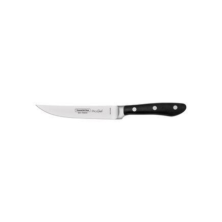 Faca para Churrasco e Frutas Tramontina Prochef com L&acirc;mina em A&ccedil;o Inox e Cabo de Policarbonato e Fibra de Vidro com Fio Liso 5" Cor Preto - SKU 24153005