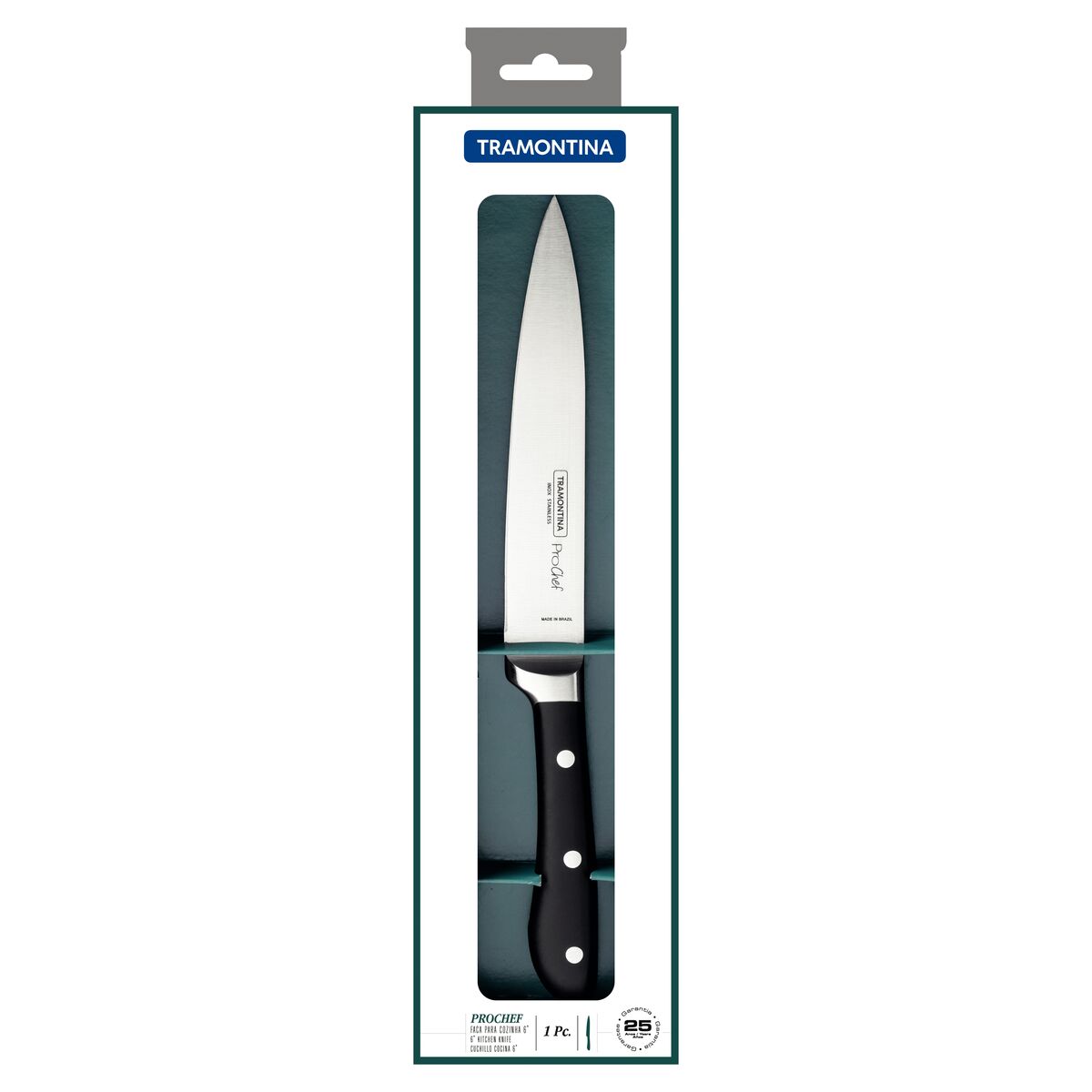 Faca Utility Tramontina Prochef com L&acirc;mina em A&ccedil;o Inox e Cabo de Policarbonato com Fibra de Vidro 6" Cor Preto - SKU 24160006 - 4 image number 3