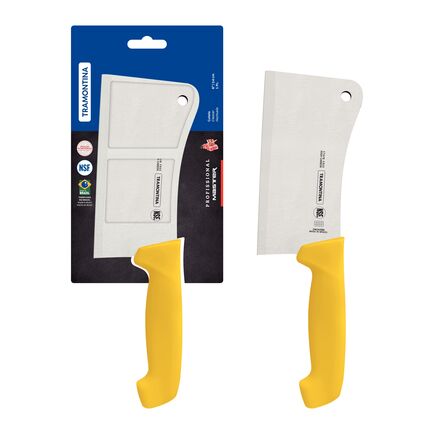 Hachuela Tramontina Profissional Master con Lámina en Acero Inoxidable y Mango de Polipropileno Amarillo 6"