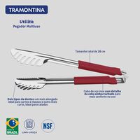Pegador Tramontina Utilit&agrave; em A&ccedil;o Inox com Cabo Emborrachado Vermelho 28 cm Cor Vermelho - SKU 25075170 - 2 image number 1