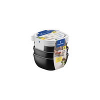 Jogo de Potes Tramontina MixColor em Polipropileno Preto com Tampa Transparente 300 ml 3 Pe&ccedil;as Cor Preto - SKU 25098001 - 3 image number 2