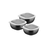 Jogo de Potes Tramontina MixColor em Polipropileno Preto com Tampa Transparente 300 ml 3 Pe&ccedil;as Cor Preto - SKU 25098001 - 1 image number 0