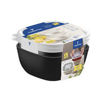 Jogo de Potes Tramontina MixColor em Polipropileno Preto com Tampa Transparente 2L2 Pe&ccedil;as Cor Preto - SKU 25098004 - 3 image number 2