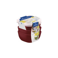 Jogo de Potes Tramontina MixColor em Polipropileno Vermelho com Tampa Transparente 600 ml 3 Pe&ccedil;as Cor Vermelho - SKU 25098702 - 3 image number 2