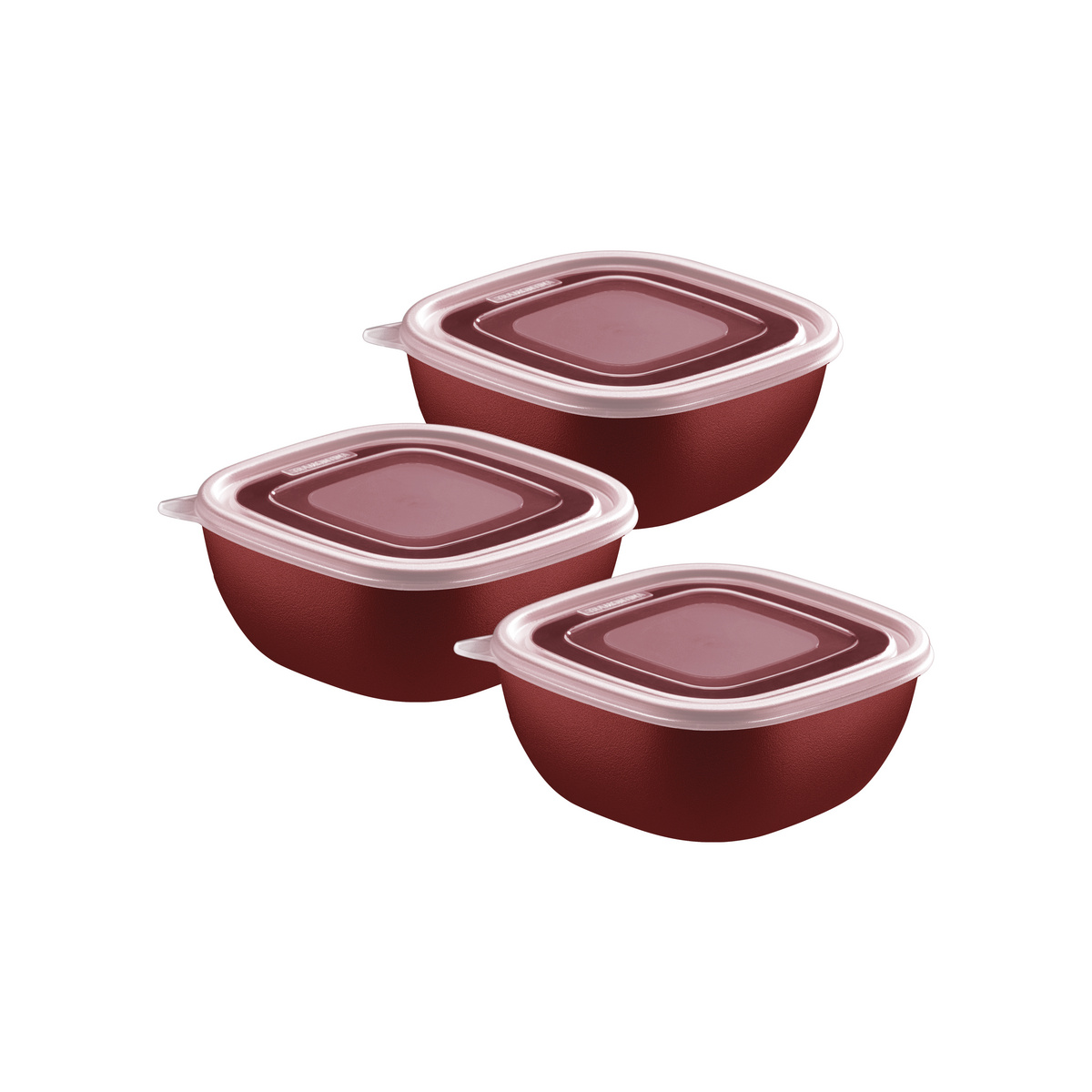 Jogo de Potes Tramontina MixColor em Polipropileno Vermelho com Tampa Transparente 600 ml 3 Pe&ccedil;as Cor Vermelho - SKU 25098702 - 1 image number 0