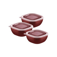 Jogo de Potes Tramontina MixColor em Polipropileno Vermelho com Tampa Transparente 600 ml 3 Pe&ccedil;as Cor Vermelho - SKU 25098702 - 1 image number 0