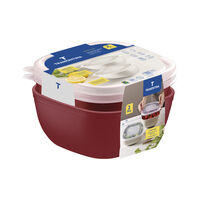Jogo de Potes Tramontina MixColor em Polipropileno Vermelho com Tampa Transparente 2L 2 Pe&ccedil;as Cor Vermelho - SKU 25098704 - 3 image number 2