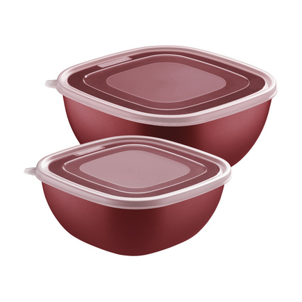 Jogo de Potes Tramontina MixColor em Polipropileno Vermelho com Tampa Transparente 2 Pe&ccedil;as Cor Vermelho - SKU 25098705