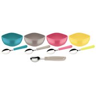 Tramontina Mixcolor stainless steel and polypropylene ice cream set, 9 pcs