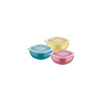 Tramontina Mixcolor polypropylene container set with clear lids, 3 pcs