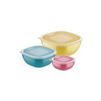 Tramontina Mixcolor polypropylene container set with clear lids, 3 pcs
