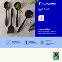 Jogo de Utens&iacute;lios Tramontina Ability em Nylon Preto 4 Pe&ccedil;as Cor Preto - SKU 25199001 - 2 image number 1