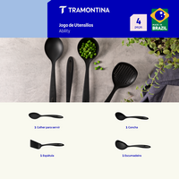 Jogo de Utens&iacute;lios Tramontina Ability em Nylon Preto 4 Pe&ccedil;as Cor Preto - SKU 25199001 - 3 image number 2