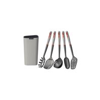 Tramontina Verano gray utensil set with holder, 6 pcs