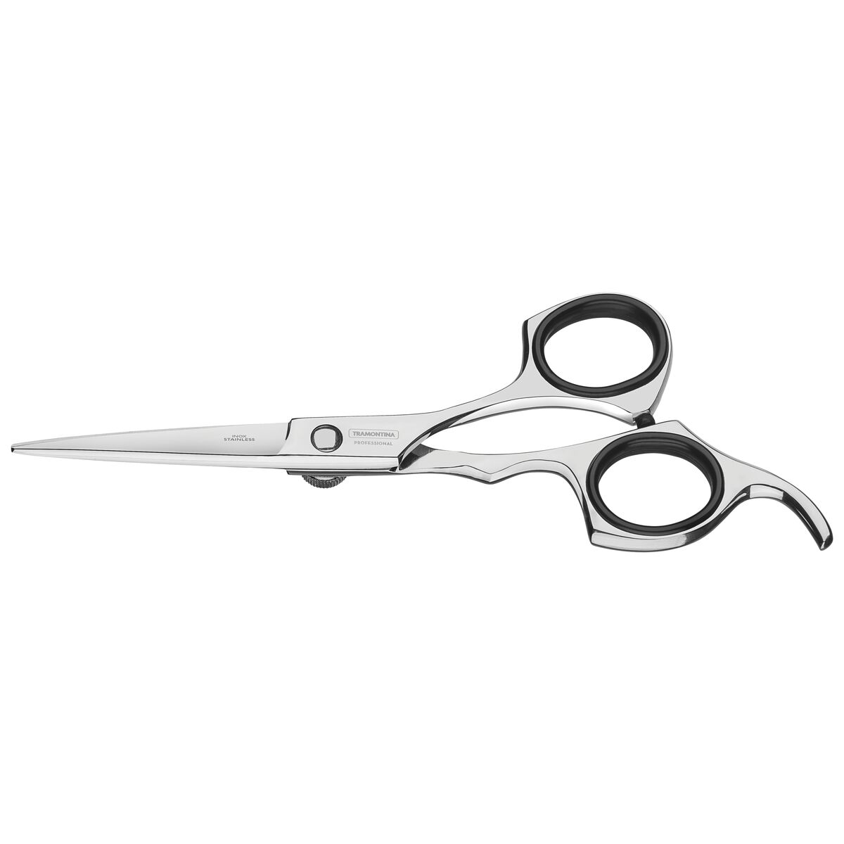 Tramontina 5.5" stainless steel hair shears with razor edge and fixed finger support