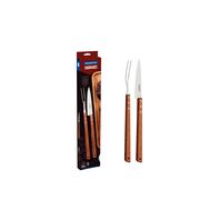 Tramontina stainless steel and wood carving set, 2pc set