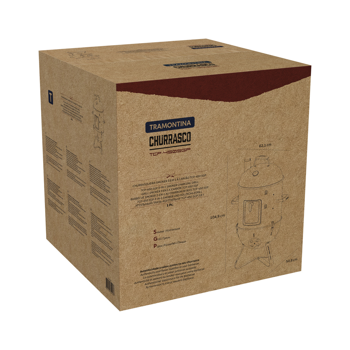 Churrasqueira a Carv&atilde;o Tramontina Smoker TCP-450 3 em 1 - SKU 26500004 - 13 image number 12