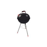 Tramontina TCP-450L charcoal grill with enameled steel lid with thermometer and stainless steel grate and utensils
