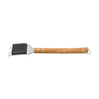 Tramontina Churrasco stainless steel grill brush with a 44.3 cm wood handle
