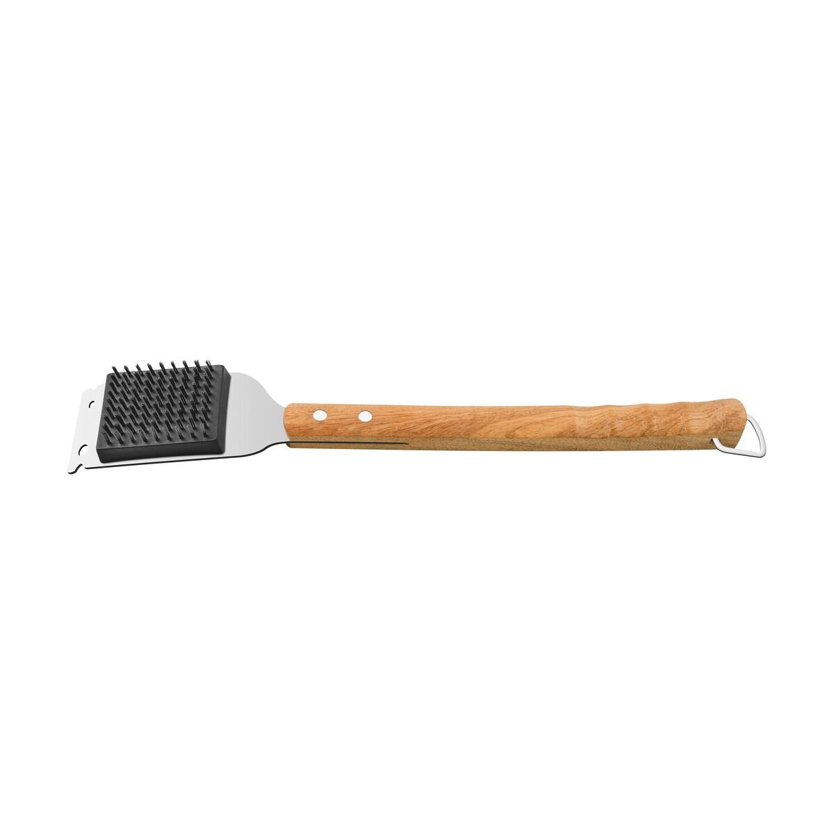 Tramontina Churrasco stainless steel grill brush with a  46.7 cm wood handle