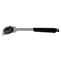 Tramontina Churrasco Black Grill Brush in Stainless Steel and Black Polypropylene Handle with a Scraper