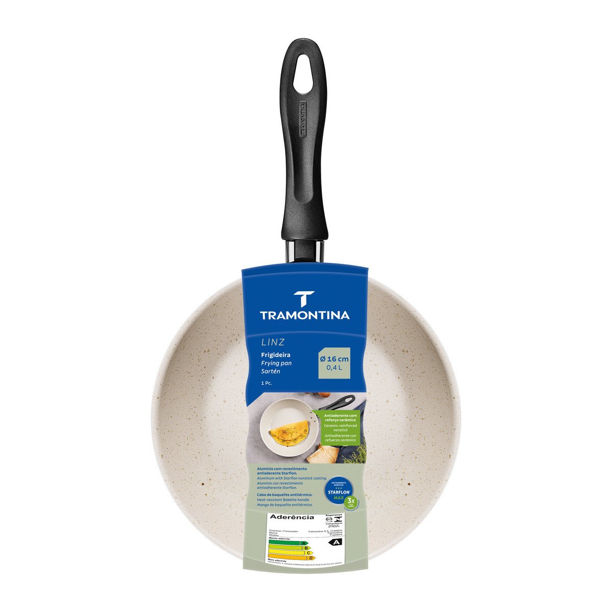 Frigideira Tramontina Linz em Alum&iacute;nio com Revestimento Interno e Externo Antiaderente Starflon Max 16 cm 0,4 L Bege Cor Grafite - SKU 27805334 - 2 image number 1
