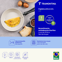 Frigideira Tramontina Linz em Alum&iacute;nio com Revestimento Interno e Externo em Antiaderente Starflon Max Bege 28 cm 2 L Cor Bege - SKU 27805356 - 3 image number 2