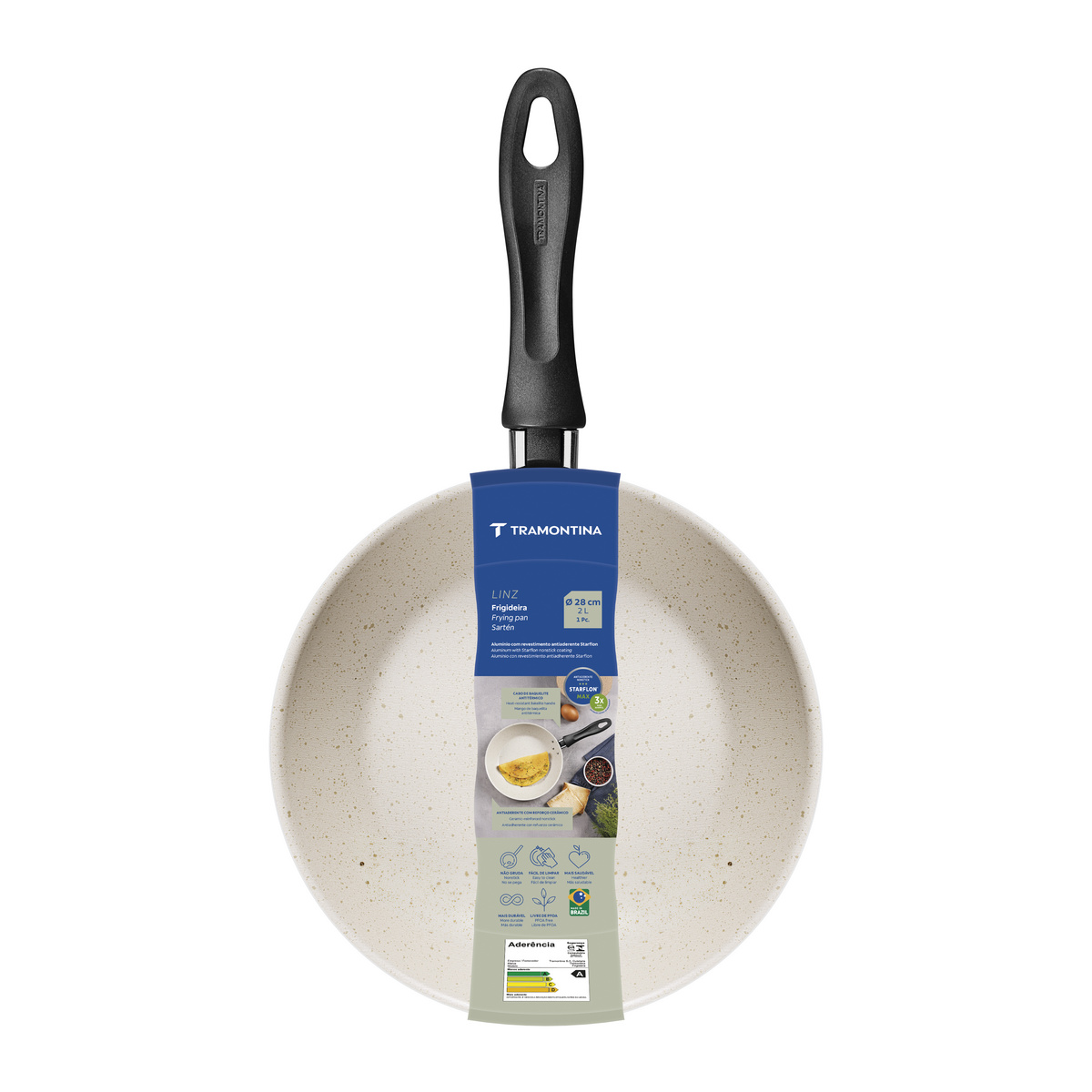 Frigideira Tramontina Linz em Alum&iacute;nio com Revestimento Interno e Externo em Antiaderente Starflon Max Bege 28 cm 2 L Cor Bege - SKU 27805356 - 5 image number 4