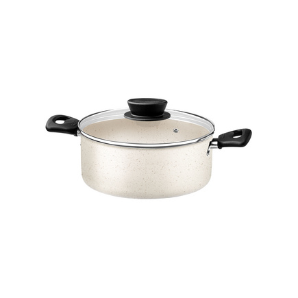 Ca&ccedil;arola Tramontina Linz em Alum&iacute;nio com Revestimento Interno e Externo em Antiaderente Starflon Max Bege 18 cm 2 L Cor Bege - SKU 27805357 - 1