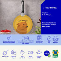 Frigideira Tramontina em Alum&iacute;nio com Revestimento Interno em Antiaderente Starflon Max e Externo Siliconado com Estampa Lanchinho 24 cm 1,2 L - SKU 27812103 - 2 image number 1