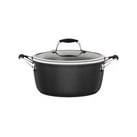 Ca&ccedil;arola Tramontina em Alum&iacute;nio com Revestimento Interno e Externo Antiaderente Starflon Preto com Tampa de Vidro 22 cm 3,5 L Cor Preto - SKU 27816078 - 1 image number 0
