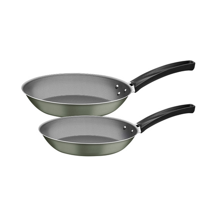 Jogo de Frigideiras Tramontina Michigan em Alum&iacute;nio com Revestimento Interno e Externo em Antiaderente Starflon Max Verde Oliva 2 Pe&ccedil;as Cor Verde - SKU 28299296