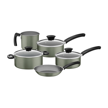 Jogo de Panelas Tramontina Michigan em Alum&iacute;nio com Revestimento Interno e Externo Antiaderente Starflon Max Verde Oliva 5 Pe&ccedil;as Cor Verde - SKU 28299297