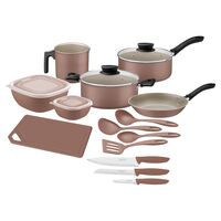 Kit Cozinha Tramontina em Alum&iacute;nio com Revestimento Interno e Externo em Antiaderente Starflon Max Mocaccino 14 Pe&ccedil;as - SKU 28299310 - 1 image number 0