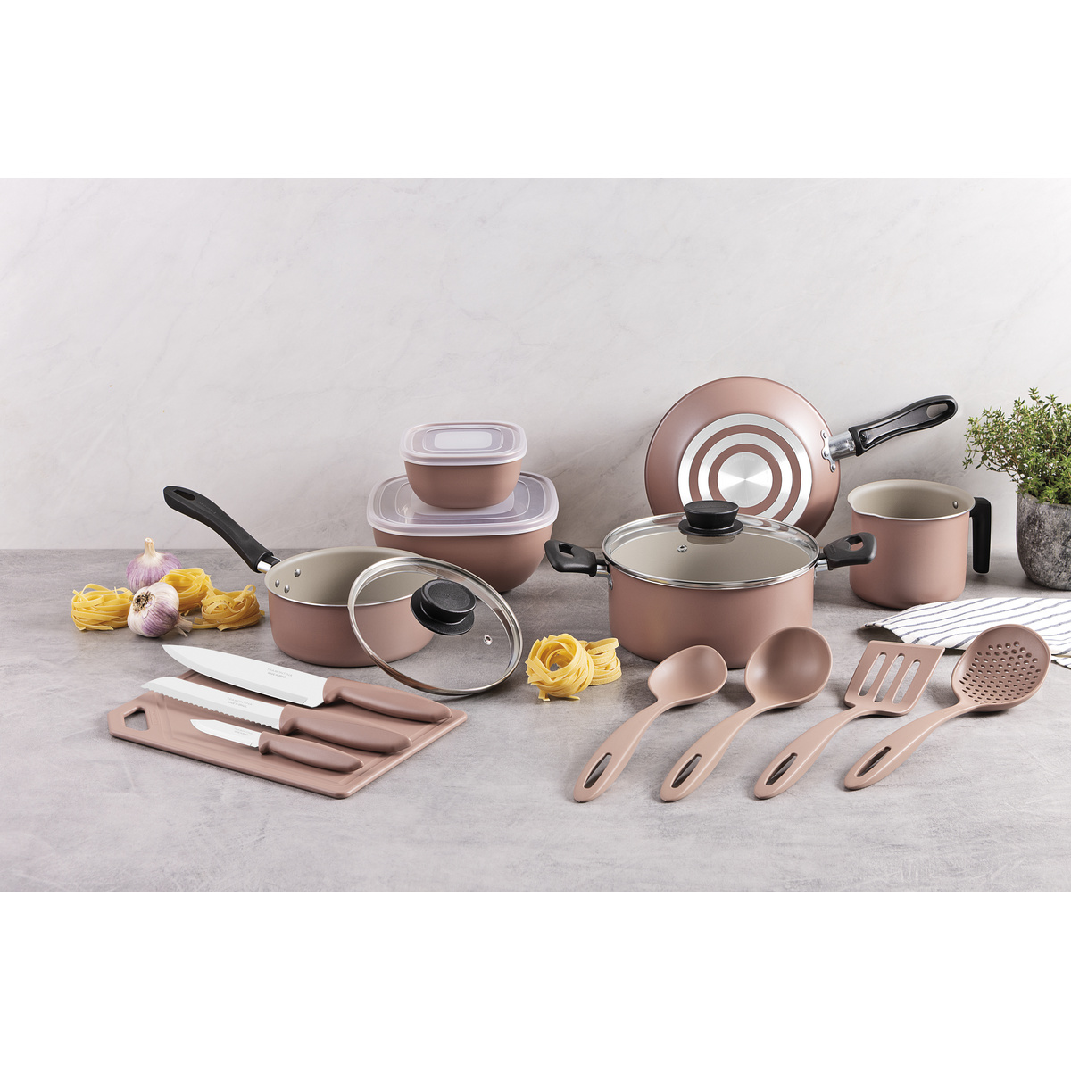 Kit Cozinha Tramontina em Alum&iacute;nio com Revestimento Interno e Externo em Antiaderente Starflon Max Mocaccino 14 Pe&ccedil;as - SKU 28299310 - 10 image number 9