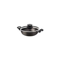 Tramontina Paris Aluminum Skillet with Interior and Exterior Starflon Max Lead Nonstick Coating with a Glass Lid, 24 cm 2,8 L