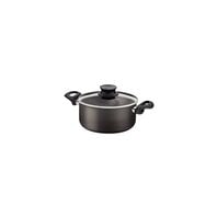 Tramontina Paris Aluminum Casserole with Interior and Exterior Starflon Max Lead Nonstick Coating with a Glass Lid, 18 cm 2,1 L