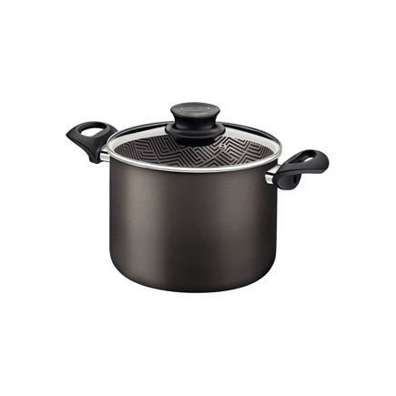 Caldeirão Tramontina Paris em Alumínio com Revestimento Interno e Externo em Antiaderente Starflon Max Chumbo com Tampa de Vidro 18 cm 3,1 L Cor Chumbo - SKU 28530618