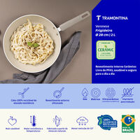Frigideira Tramontina Veronese em Alum&iacute;nio Reciclado com Revestimento Interno Cer&acirc;mico e Externo Siliconado Bege Mineral 28 cm 2 L - SKU 28620328 - 3 image number 2