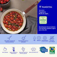Frigideira Tramontina Veronese em Alum&iacute;nio Reciclado com Revestimento Interno Cer&acirc;mico e Externo Siliconado Argila 20 cm 0,8 L - SKU 28620420 - 3 image number 2