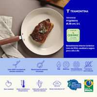 Frigideira Tramontina Veronese em Alum&iacute;nio Reciclado com Revestimento Interno Cer&acirc;mico e Externo Siliconado Argila 28 cm 2 L - SKU 28620428 - 3 image number 2
