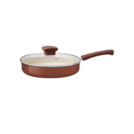 Frigideira Reta Tramontina Veronese em Alum&iacute;nio Reciclado com Revestimento Interno Cer&acirc;mico e Externo Siliconado Argila com Tampa 22 cm 1,7 L - SKU 28622422
